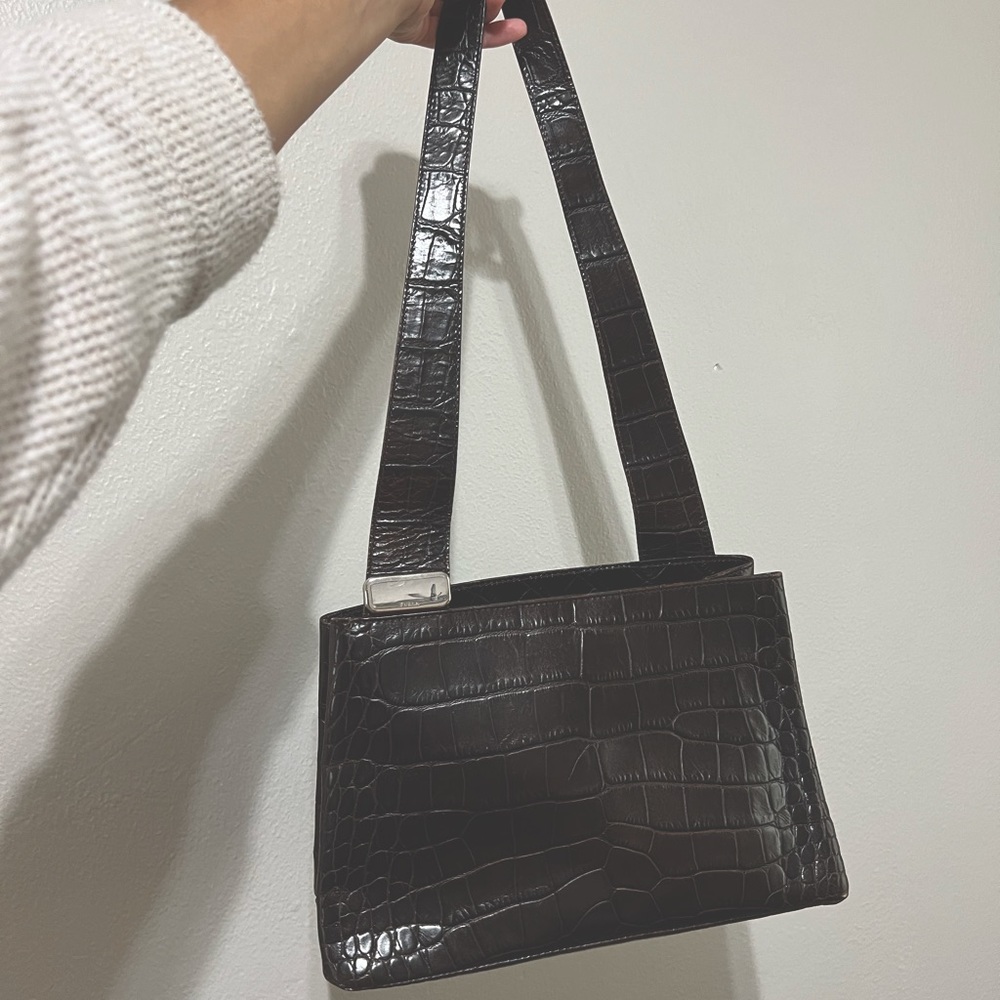 FURLA Authentic Croc Shoulder Bag